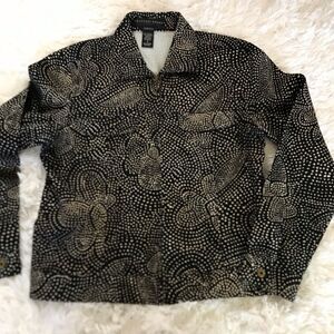 Vintage Geoffrey Beene Sport Jacket zip up black and brown size 10